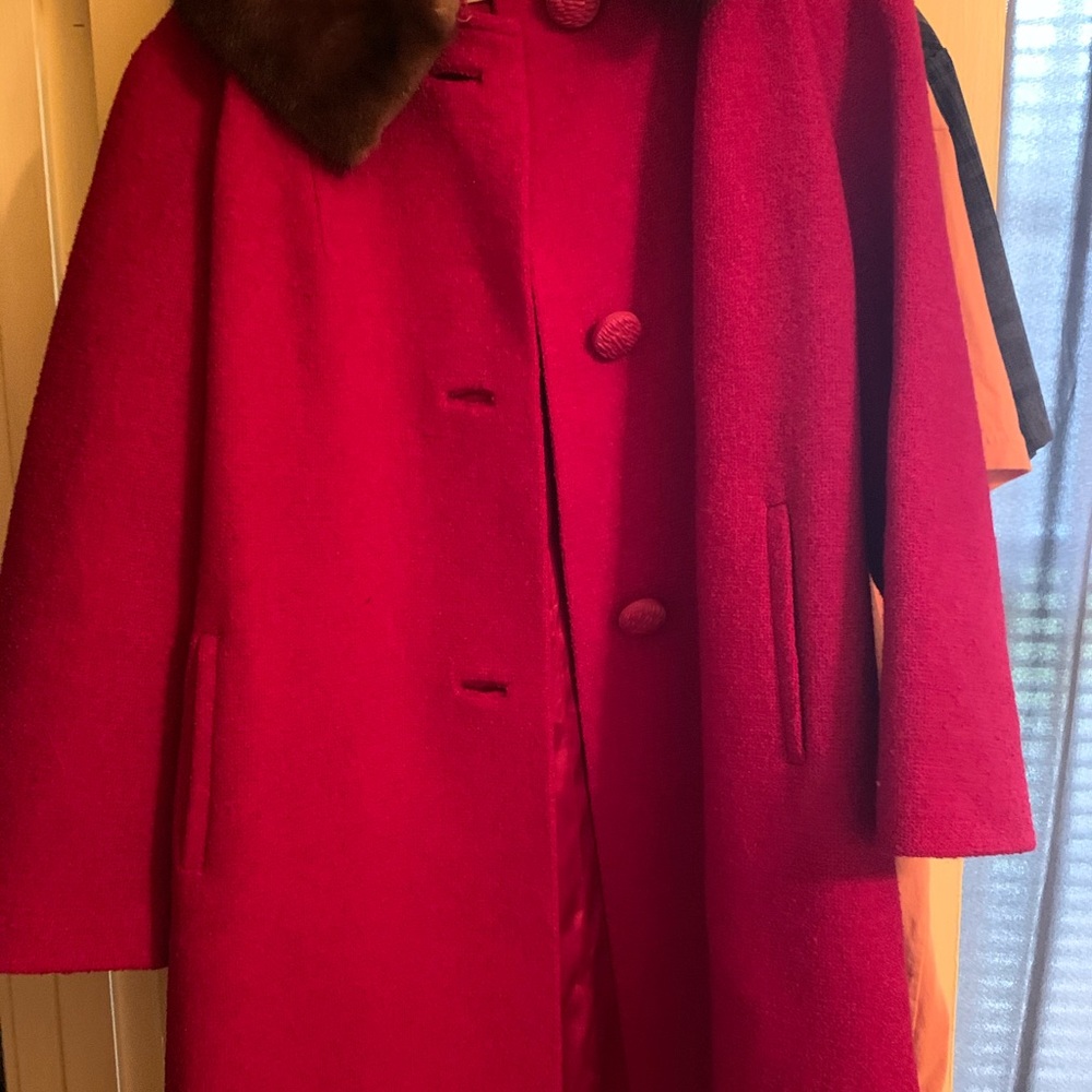 Red Vintage Wool Coat mint condition